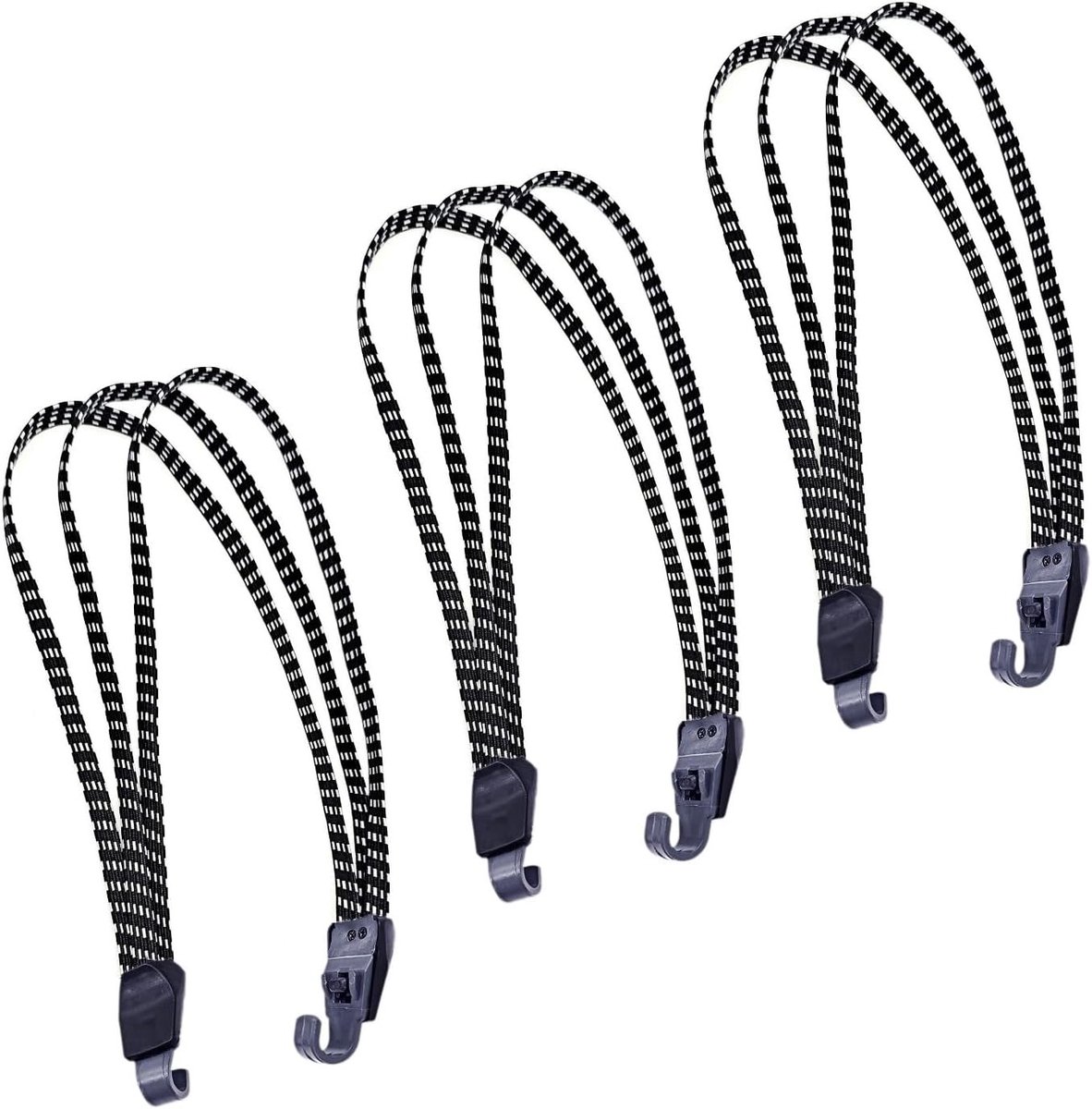 Snelbinders fiets - Zwart - 60-110 cm - Elastische Bungee Riemen met Haken - Voor Fiets en Motorfiets