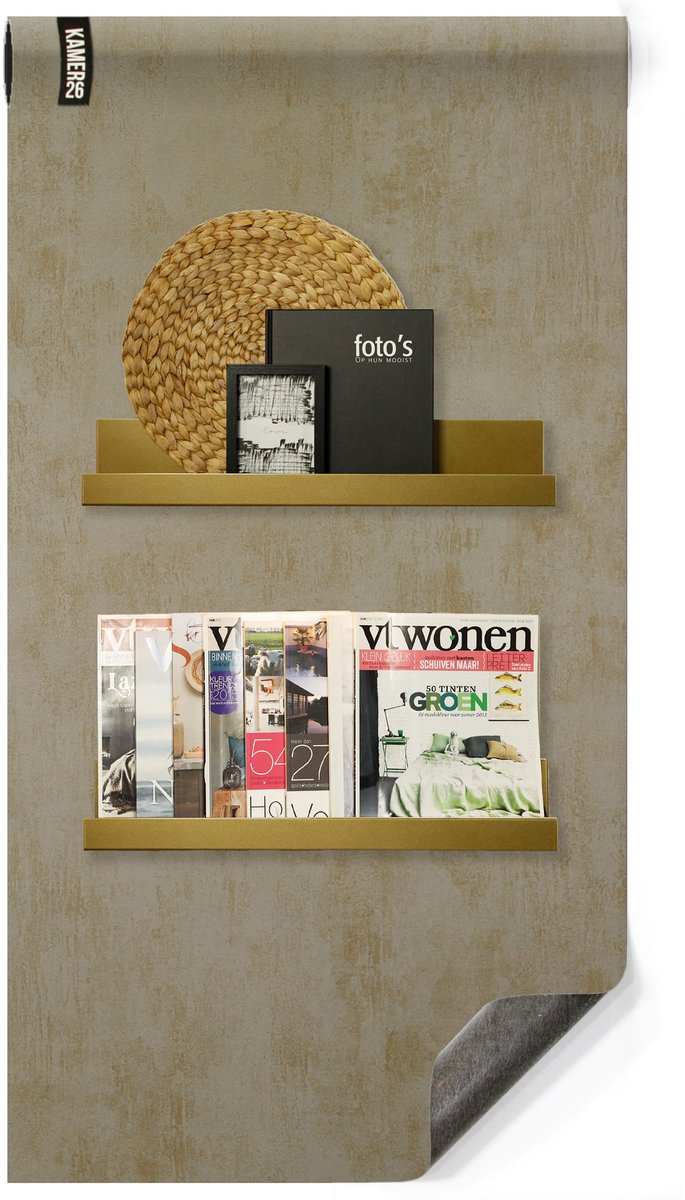 Magneetbehang - Luxe Beton Goud - 50x250cm - Kamer26