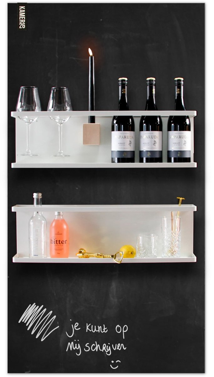 Magnetisch Krijtbord - Oud Zwart - 60x140cm - Kamer26