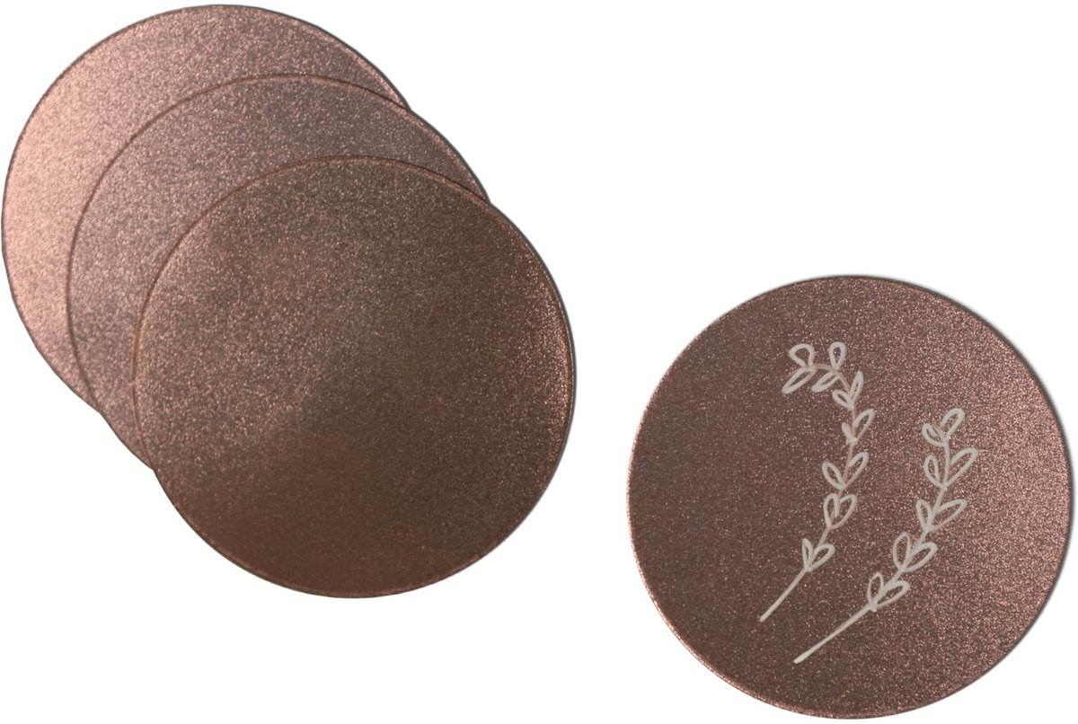 Beschrijfbare Magneetlabels Rond Koper Metallic 12cm - Kamer26