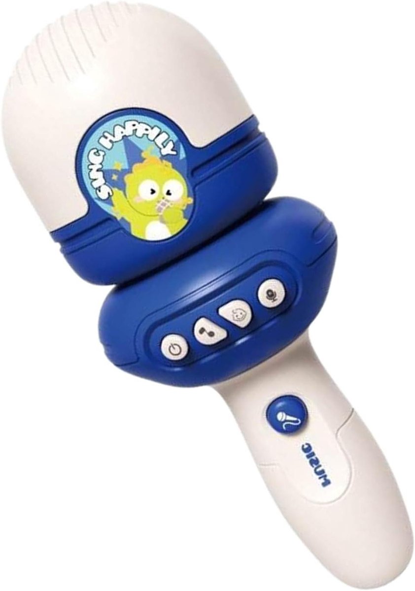 Kinder Microfoon - Zangapparaat Stemvervormer - Muziek Plezier - Opnamefunctie Ingebouwd - 20 cm - Blauw