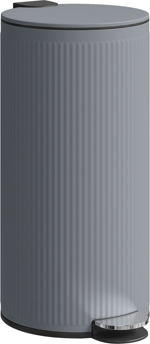 Pedaalemmer van 30 liter met softclose deksel en pedaal - metalen binnenemmer - zwart - 36 x 30 x 60 - 5 cm