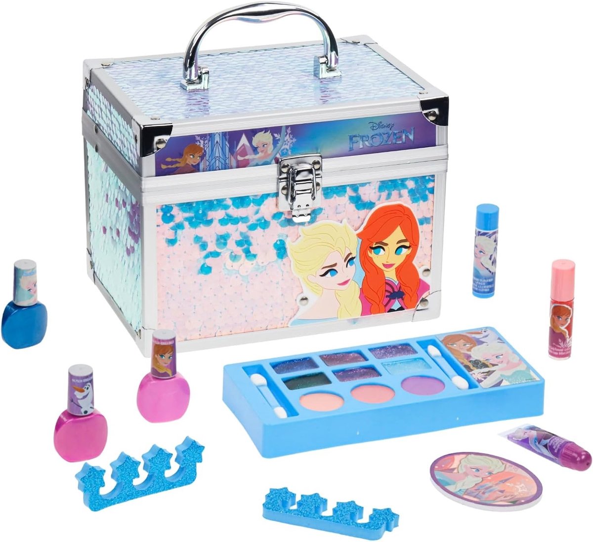 Make-upkoffer voor meisjes - Paars - Inclusief Lipgloss, Nagellak en Kwasten - Veilig en Waterafwasbaar Speelgoed