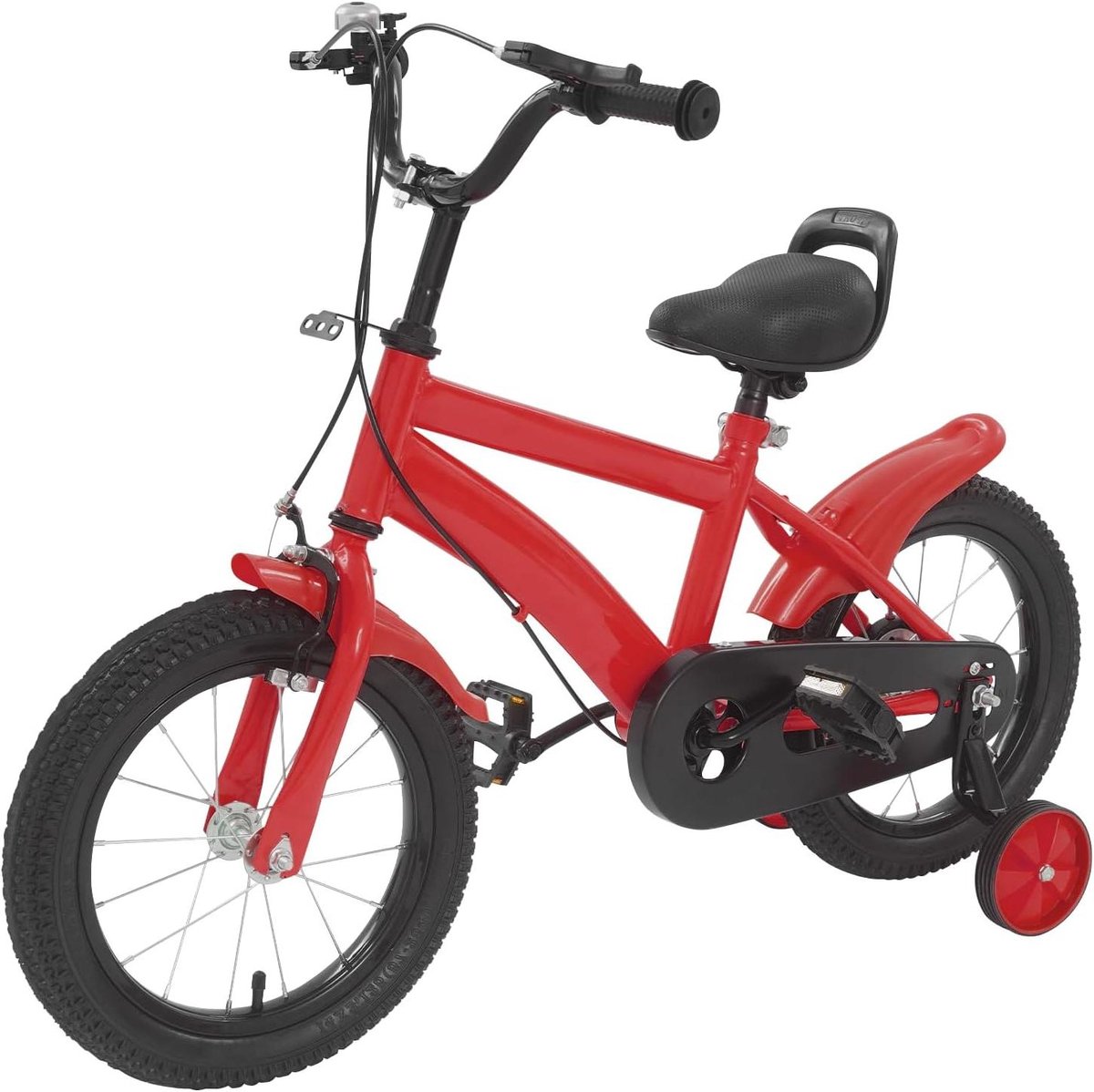 Kinderfiets - Loopfiets Speelgoedfiets - Leren Fietsen - Inclusief Steunwielen - 14 inch - Rood