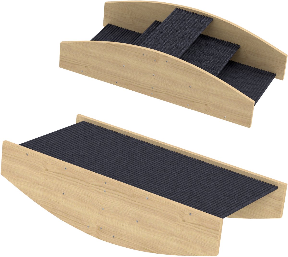 Omkeerbare 2-in-1 hondenwip, 3-treden houten hondentrap, 80x39,5x20cm, naturel hout