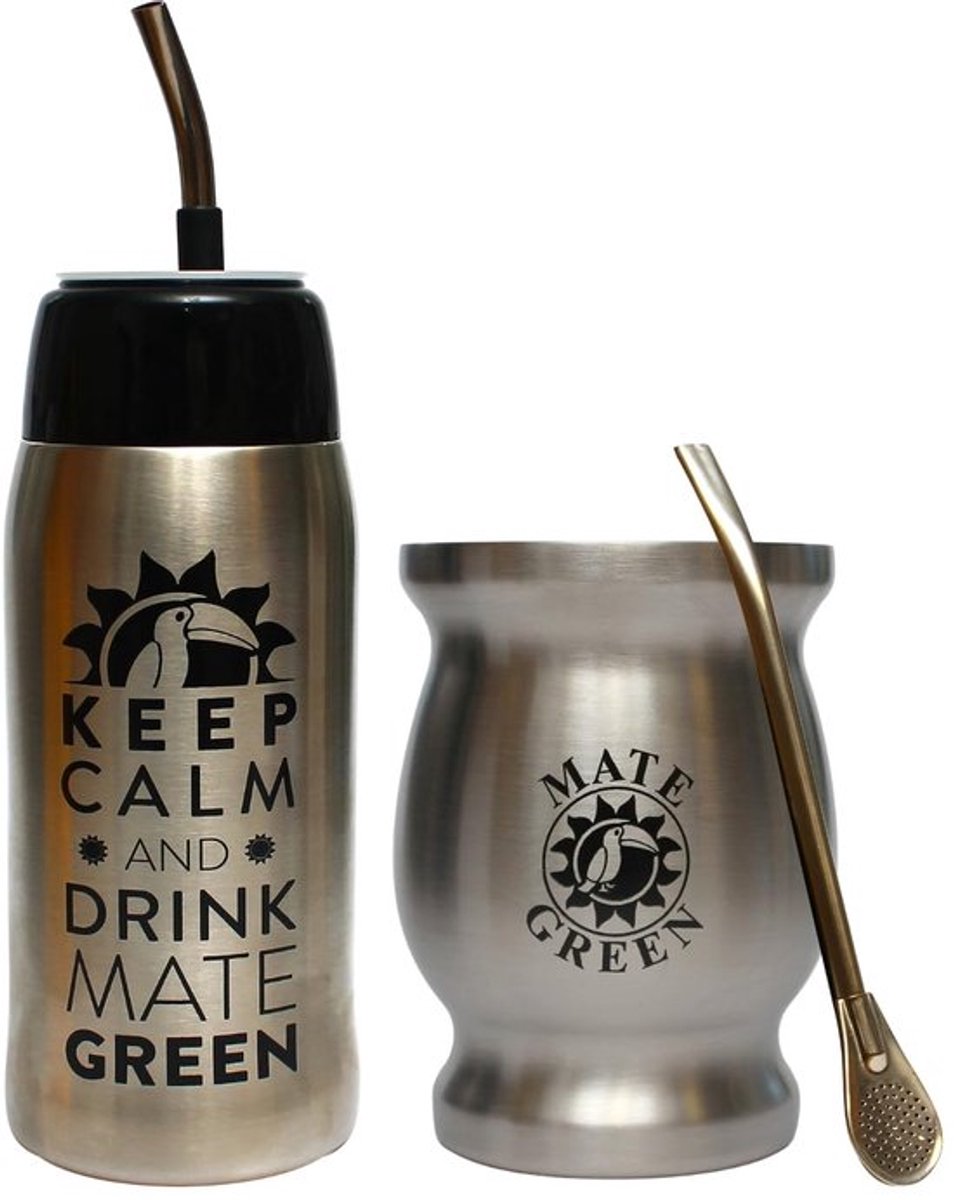 Thermosfles 580 ml - Roestvrij Staal - Vaatwasserbestendig - Duurzaam - Met Rietje - Ideaal voor Yerba Mate/Koffie/Thee - Matebeker