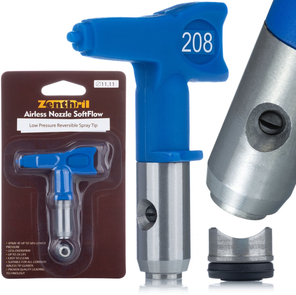 Zenthril Spuitmond Model 208 Laagdruk SoftFlow - 10 cm Stralingsbreedte - Geschikt voor Storch, Graco