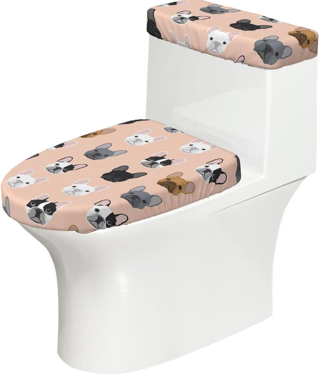 Toilet Deksel Set - Toilethoes WC Deksel - Badkamer Decoratie - Universele Pasvorm - 38-53 cm Lengte - Zwart