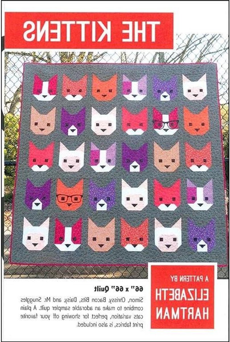 Kittens Quilt Patroon - Sampler Katten Quilt - Creatief Hobbyen - Vijf Unieke Kattenblokken - 66" x 66" - Niet gespecificeerd