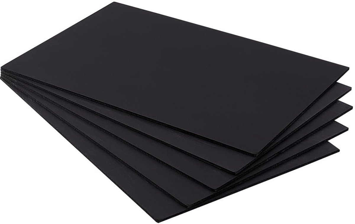 5 Stuks Zwarte Schuimplaten A4 - 3 mm Dikte voor Kunst en Handwerk
