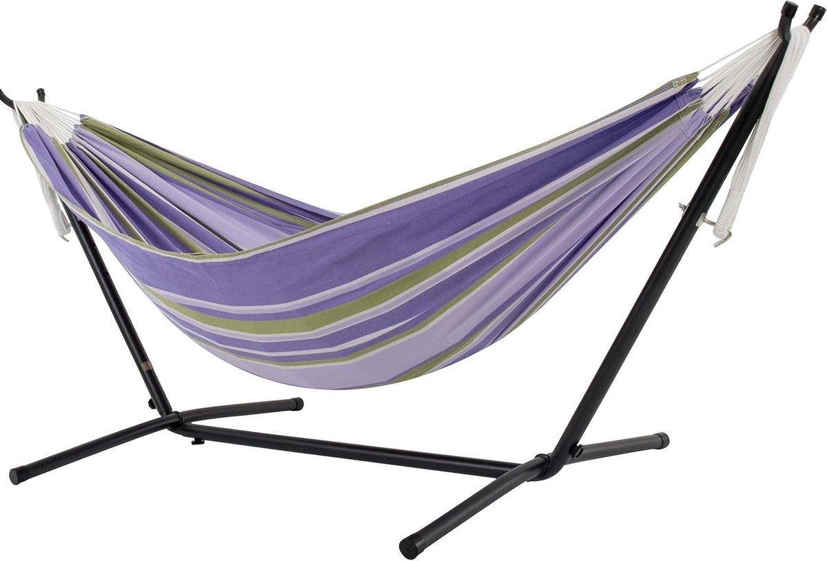 Katoenen Hangmat - Hangmat met standaard - Ontspannen in de tuin - Met draagtas - 250 cm - Niet gespecificeerd