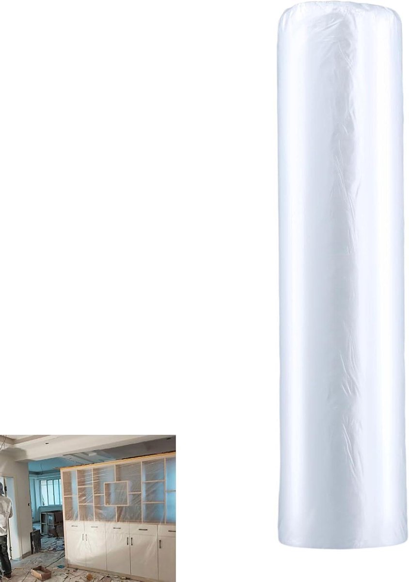 Plastic Zeil - Afdekfolie Stof - Klus Beschermen - Scheurvast Materiaal - 400 x 2000 cm - Transparant