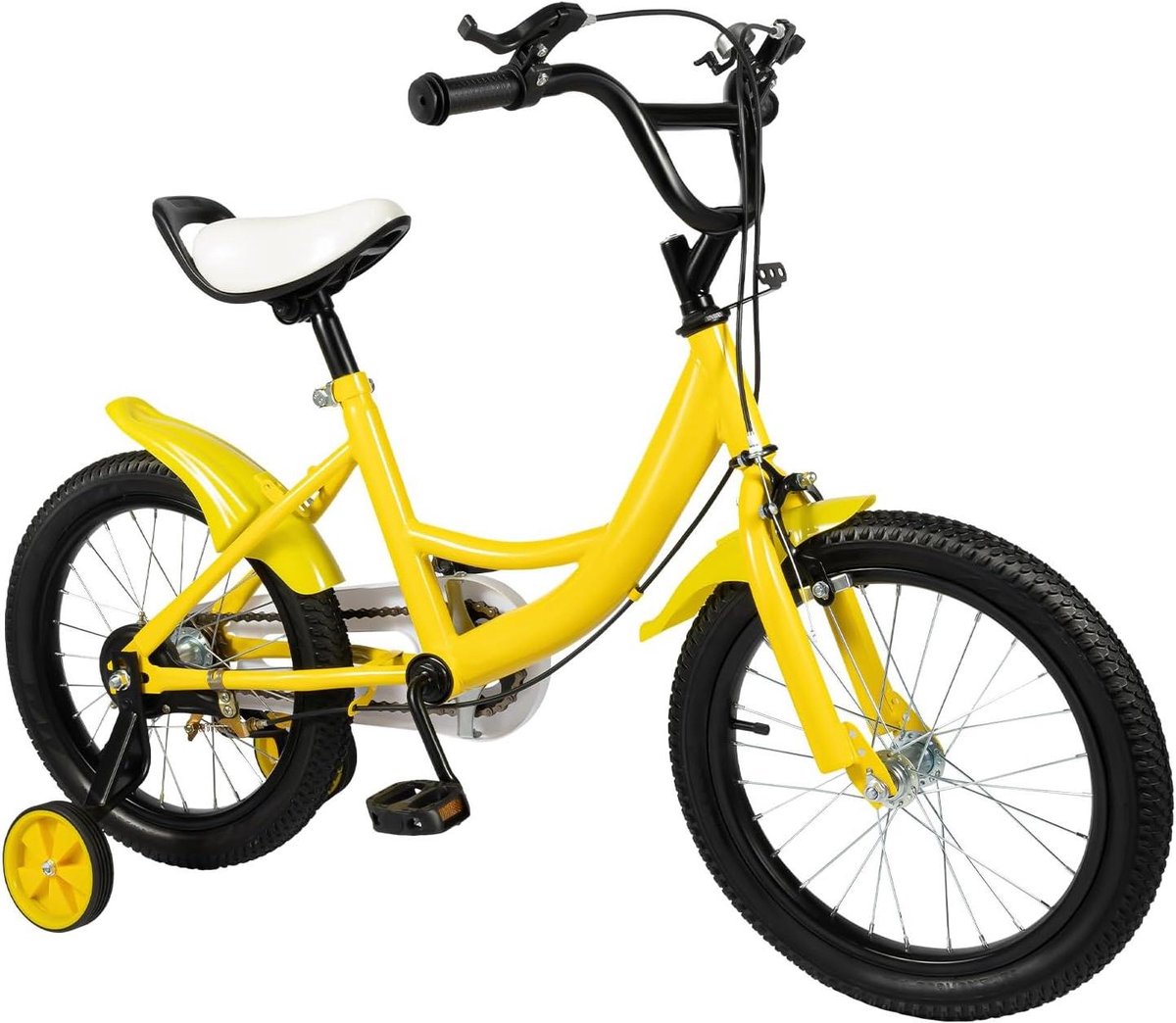 Kinderfiets 16 inch sfiets sfiets Leren Fietsen Met Steunwielen 16 inch Geel