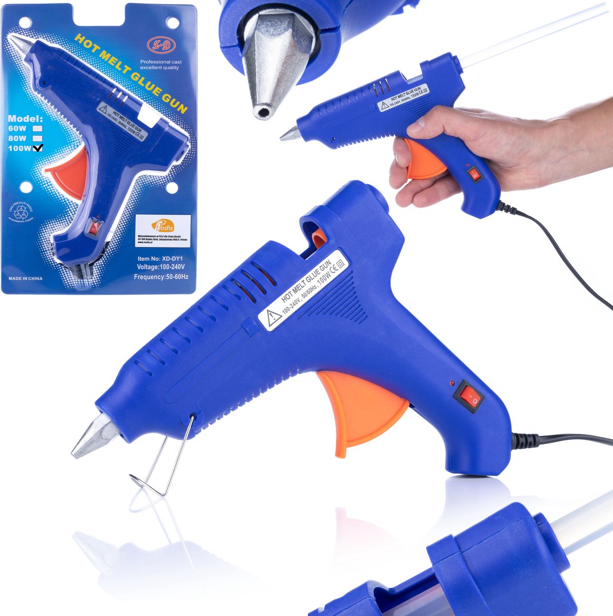 Rosfix Lijmpistool Elektrisch - 100W met Schakelaar - 11mm Lijmstick AC110–230V