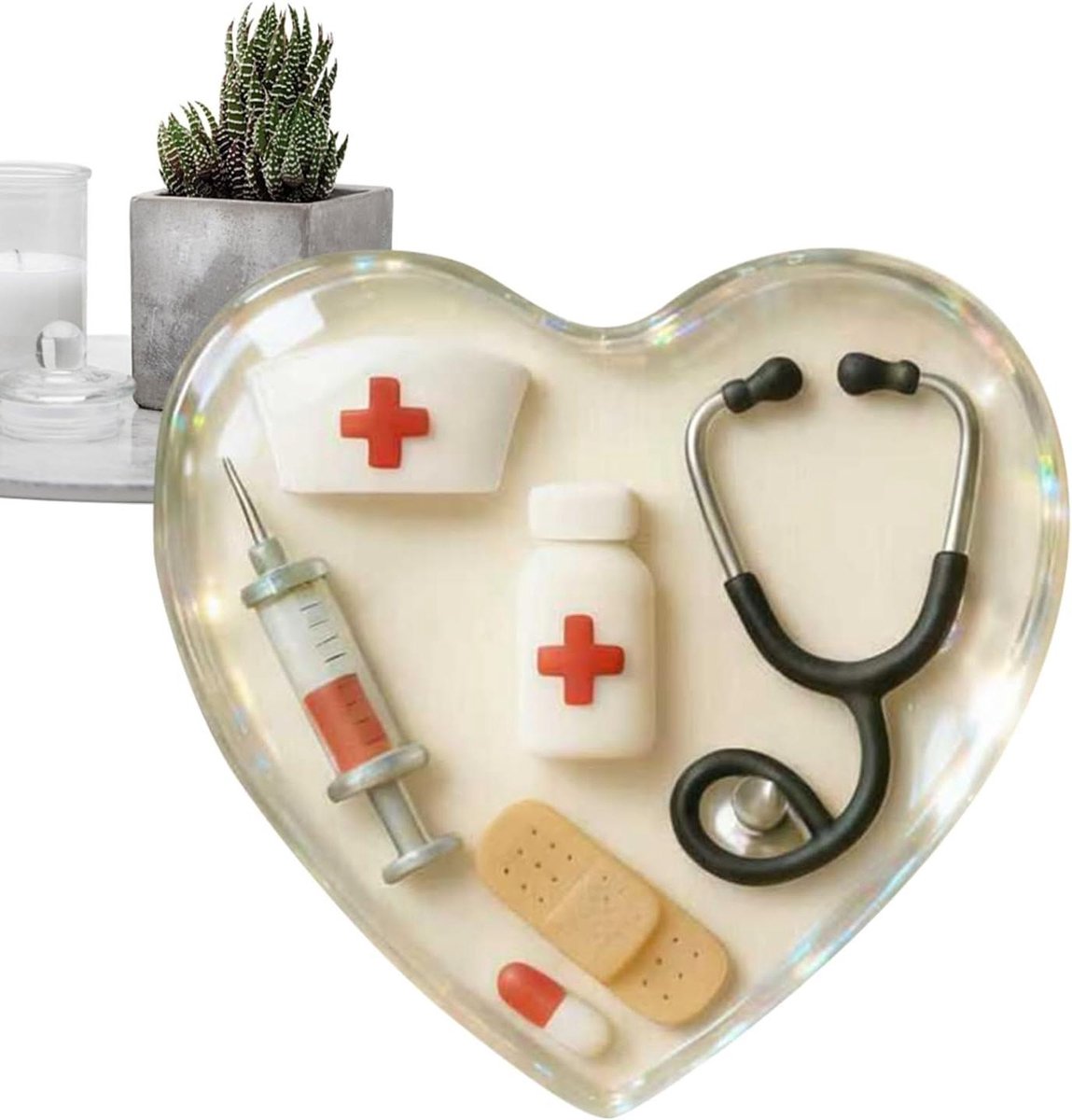 Emotionele Omarmingskaart - Wenskaart met Knuffel - Gevoelens Uiten - 3D Mini Knuffel - 6 x 6 cm - Stethoscoop