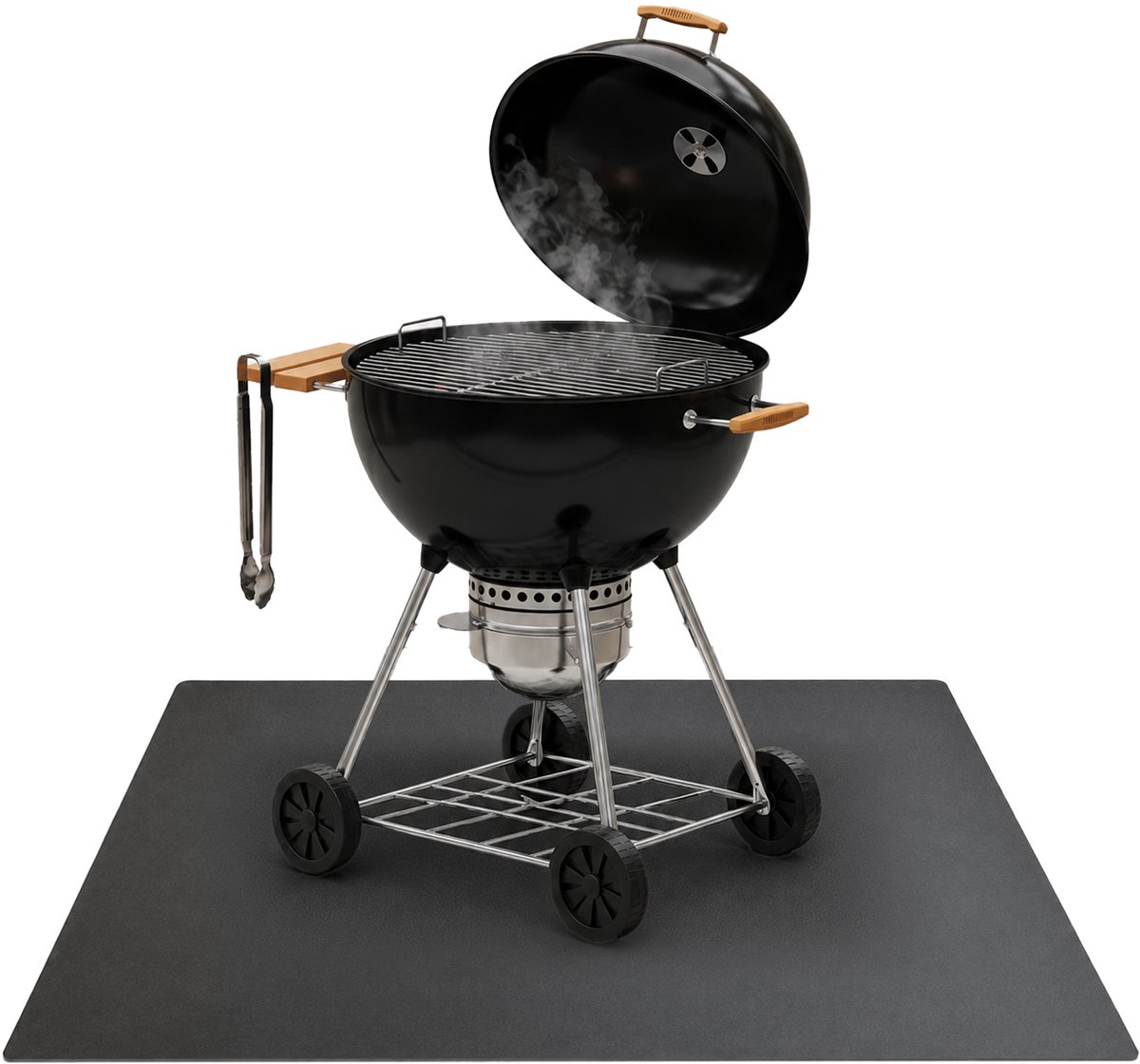 Coloray Metalen barbecue onderlegger - Stalen barbecue onderlegger - 100x80 cm - Rechthoek Hittebestendige barbecue onderlegger - Stalen barbecue onderlegger