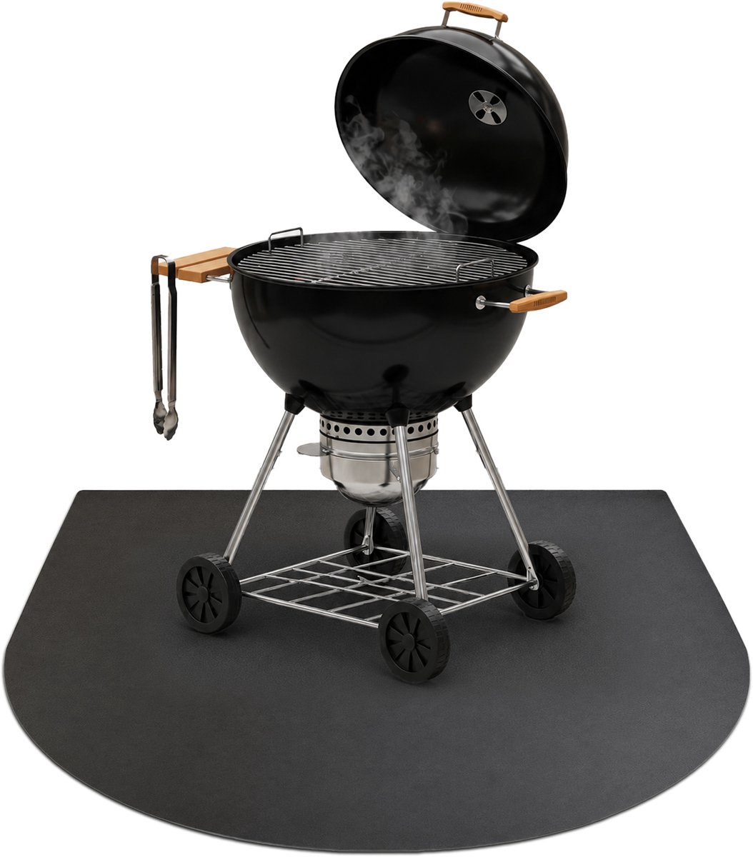 Coloray Stalen beschermplaat voor barbecue - Metalen beschermmat voor barbecue - 100x100 cm - Rondboog BBQ vloerbeschermer - Metalen beschermmat voor barbecue