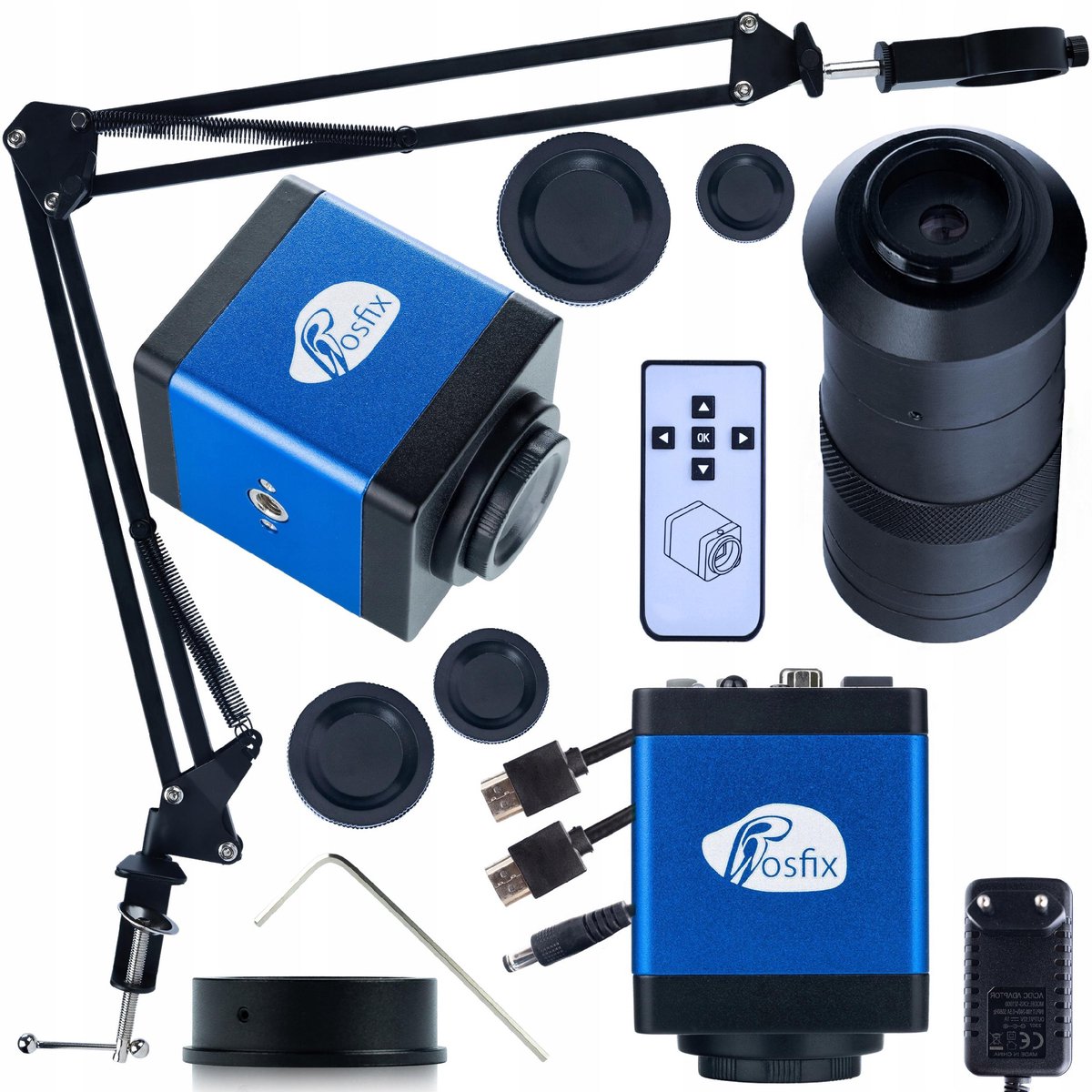 Rosfix Microscoopcamera Set Draco Blue Pro KMDBP-HDMI-VGA - 2MP C-Mount, 1080P60 FullHD
