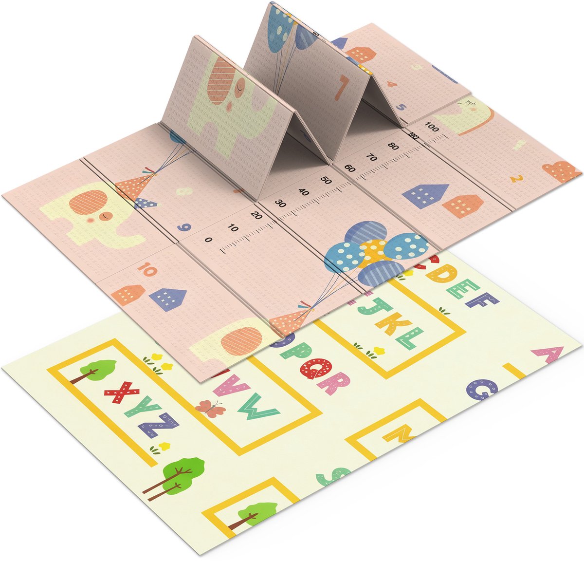 Soontrans - Dubbelzijdige Speelmat - 120x180cm - Dik XPE Foam - Kruipmat Speelkleed - Baby Anti slip - Boxkleed - Multicolor Vloermat - Babygym - BPA-vrij - Olifant