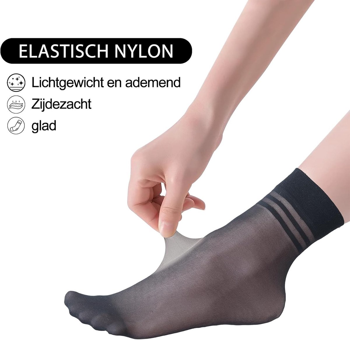12 Paar Dames Nylon Kousen, Zeer Elastisch en Duurzaam, Ultra Dun en Ademend voor Comfortabel Draagplezier