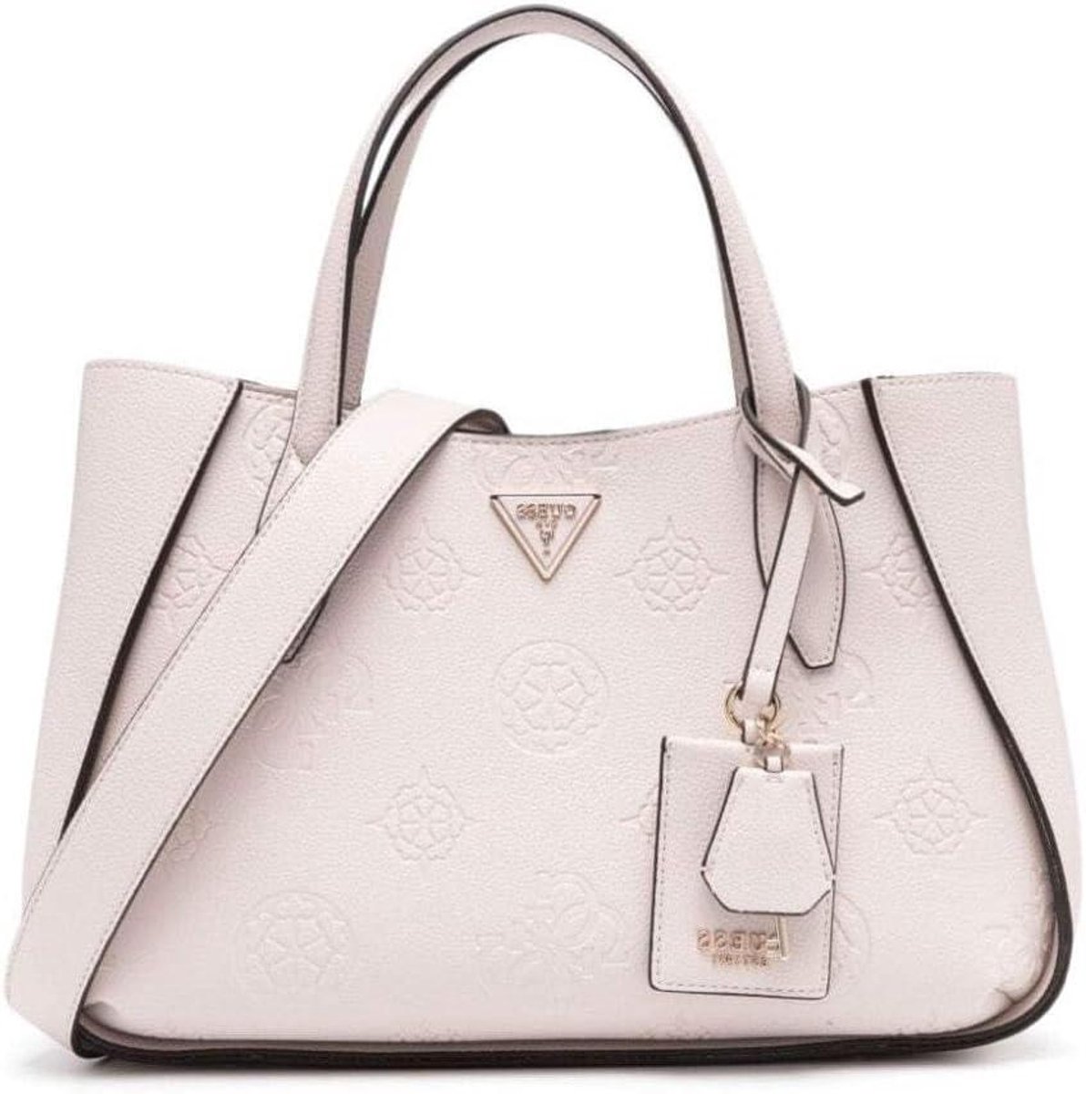 Satchel Handtas - Schoudertas Dames - Dagelijks Gebruik - Logo Print Design - 34 x 12 x 23 cm - Roze