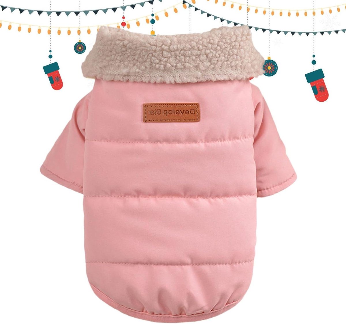 Puppy winterjas - Hondenvest warm - Buiten wandelen - Gewatteerde vulling - 185 g - Zwart