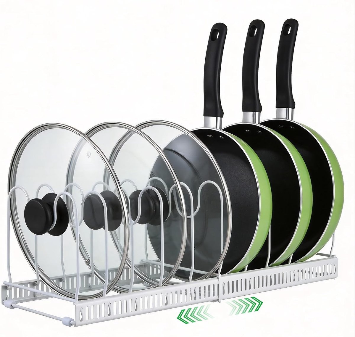 Pannen Organizer - Keuken Opberger - Kasten Ordenen - Verstelbare Verdelers - 58x18x19 cm