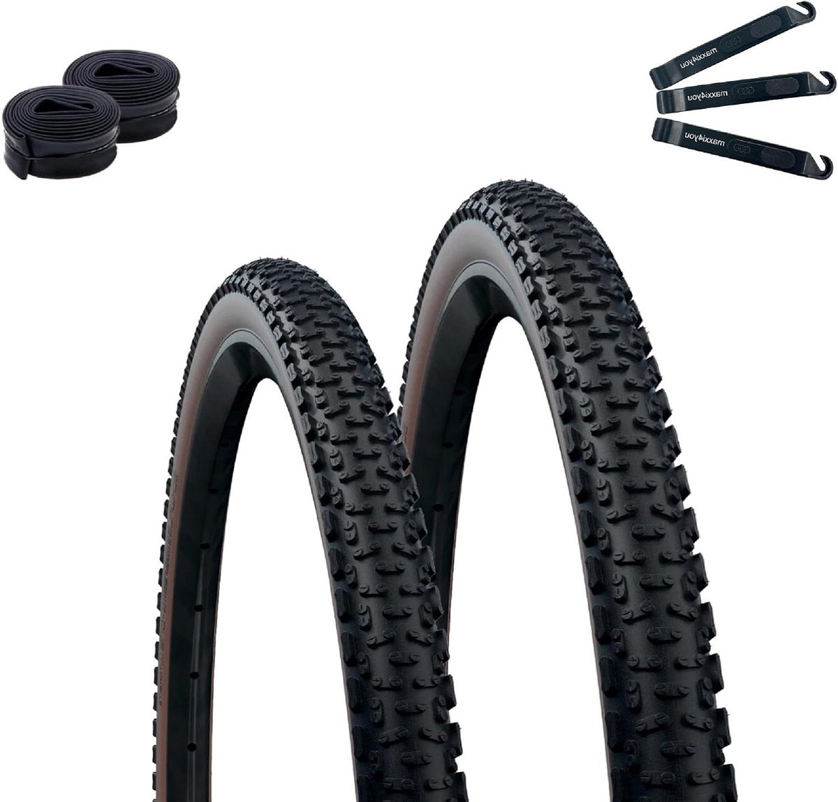 Fietsbanden Set - Vouwbanden Binnenbanden - Gravel Biken - Hoge Grip Offroad - 50-622 - Zwart Brons