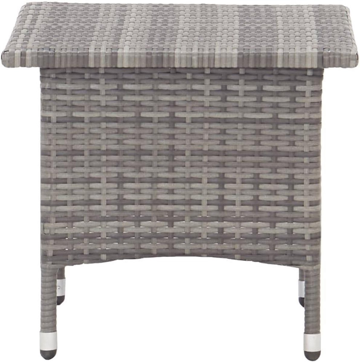 Tuin bijzettafel - Tuintafel buiten - Ontspannen buiten - Weerbestendig rotan - 50 x 50 x 47 cm - Zwart