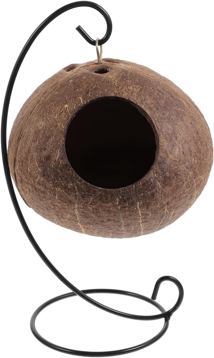 Hamster Kokosnoot Nest - Huisje Kleine Dieren - Dieren Verblijf - Met Comfortabel Nestkussen - 13 x 19 cm