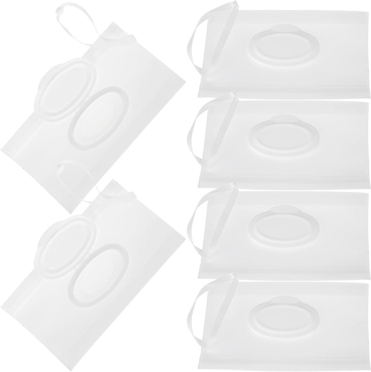 Wipes Houder - Babydoekjes Dispenser - Babyverzorging Onderweg - Met Flipdeksel en Draagband - 6 Stuks - Transparant