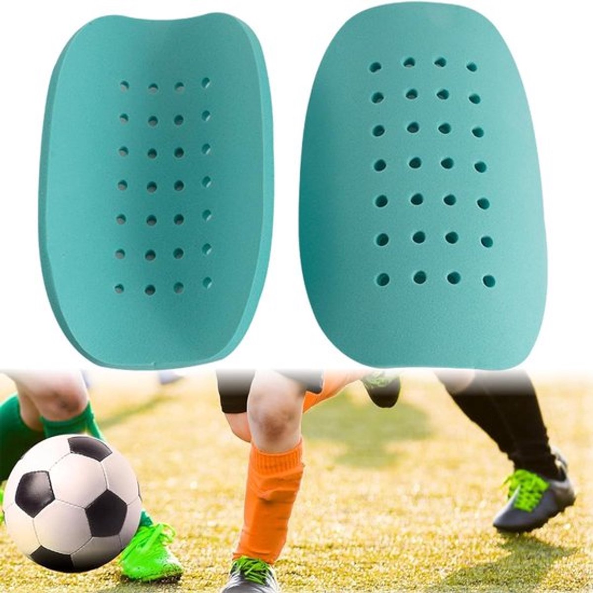 Scheenbeschermers Kind - Duurzaam EVA - Ergonomisch Design - Lichtgewicht - Ademend - Betrouwbare Bescherming - Voetbalscheenbeschermers