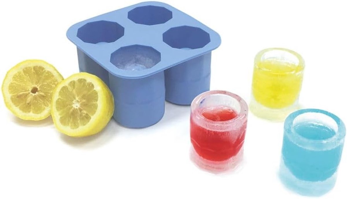 Ijsblokjesmachine voor crushed ice - Transparant - 122 x 122 x 60 mm - Siliconen ijs shotglazen vorm - Voor barprofessionals