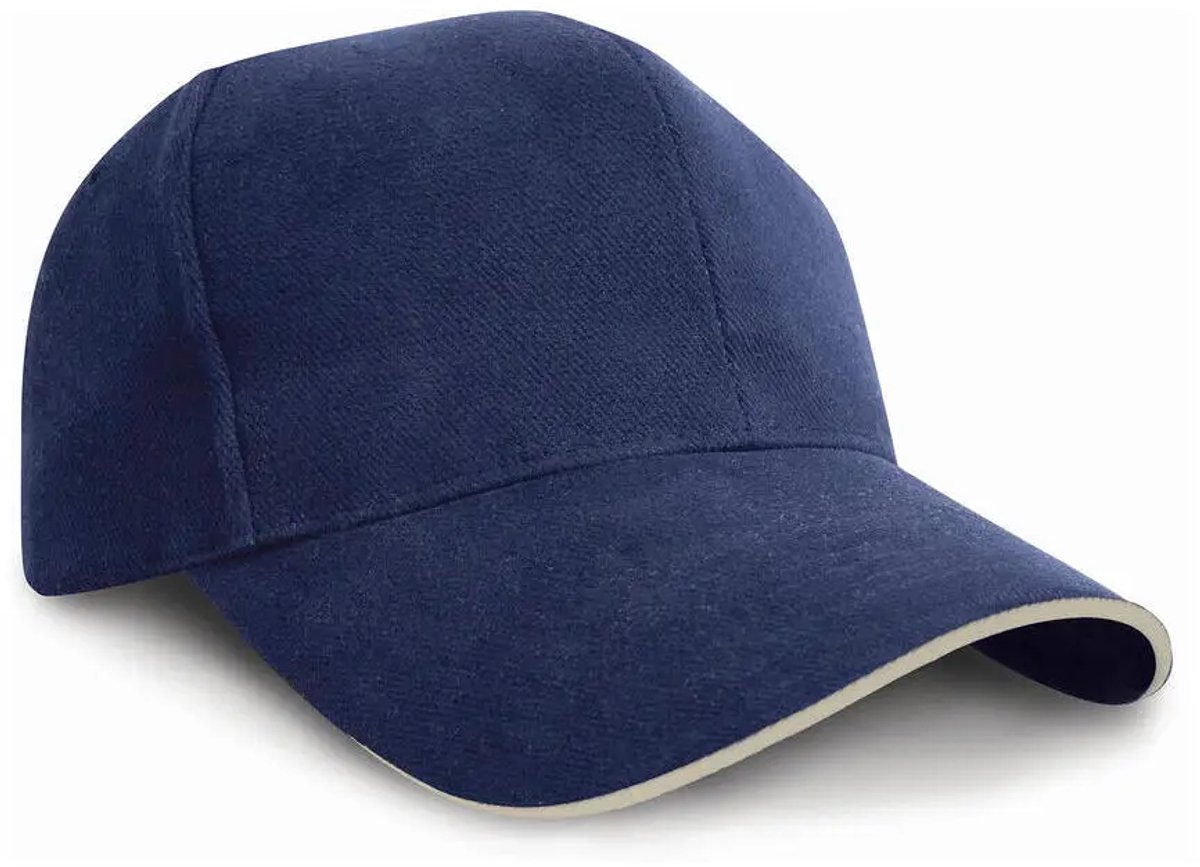 Result Pro-Style Heavy Cotton Cap RH25P - Navy/Natural - One size
