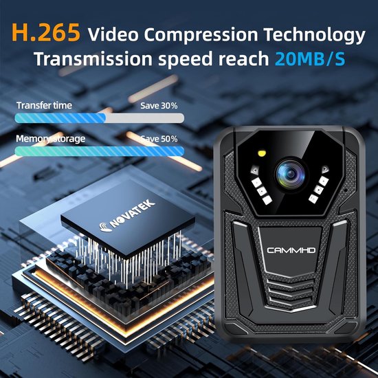 Draagbare Camera - Bodycam HD - Beelden Vastleggen - Nachtzicht Infrarood - 32 GB Opslag - Zwart — afbeelding 3