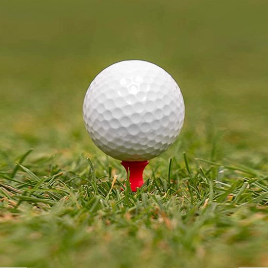 Golf Tees 31mm in Rood - Schokbestendige Plastic Tees voor Professionele Golfspelers - 100 Stuks Accessoires voor op de Golfbaan — afbeelding 3