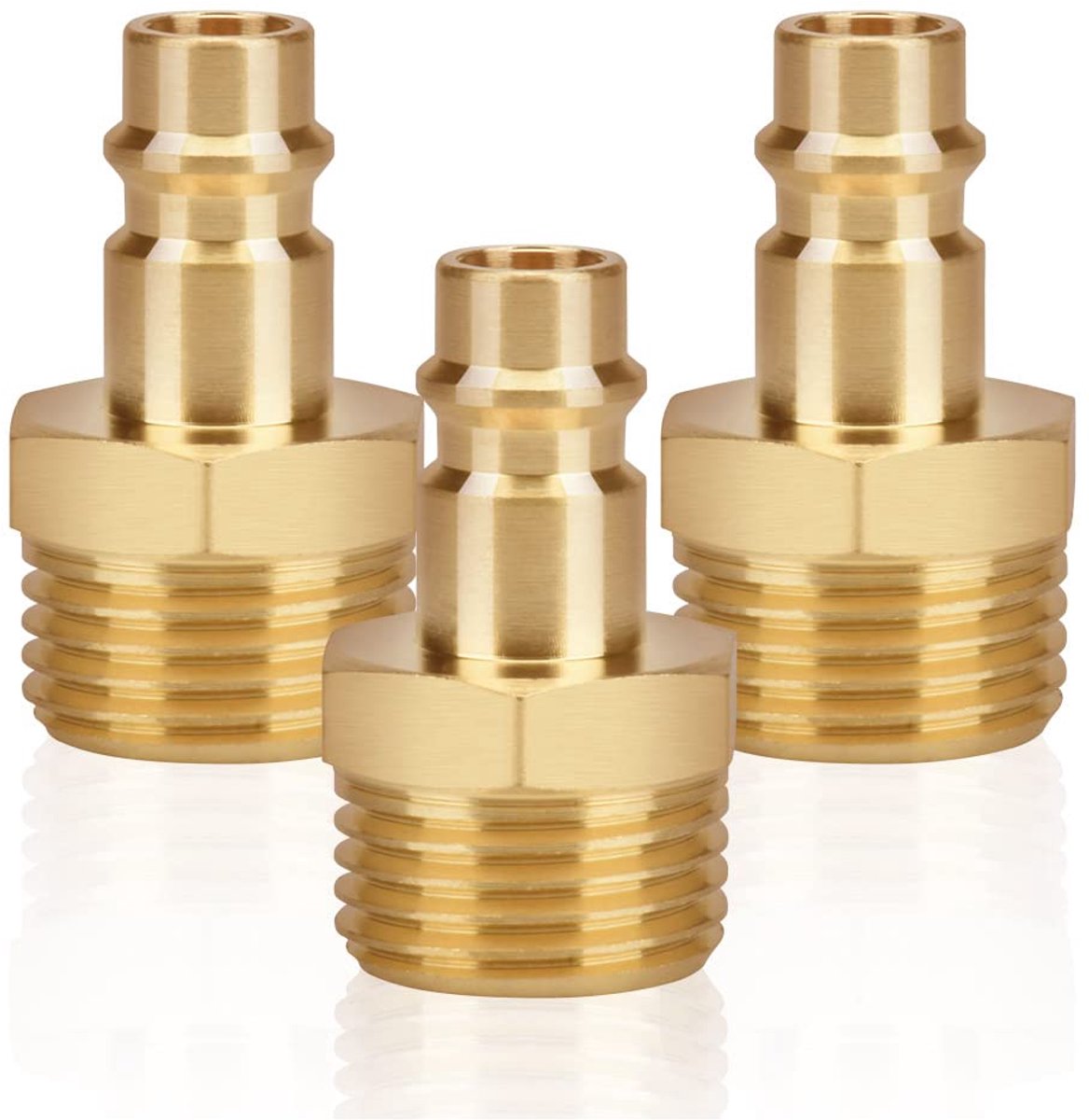 3-delige persluchtkoppeling 1/2 inch - messing - buitendraad - ideaal voor luchtcompressoren - ShopVlot