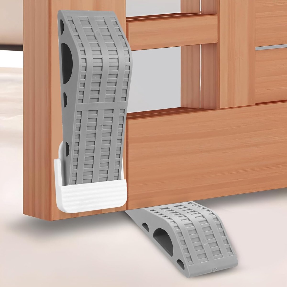 Deurstopper Wedge 2 Stuks - Antislip Gummi - Voor Alle Deuren - Ideaal voor Thuis en Kantoor - ShopVlot