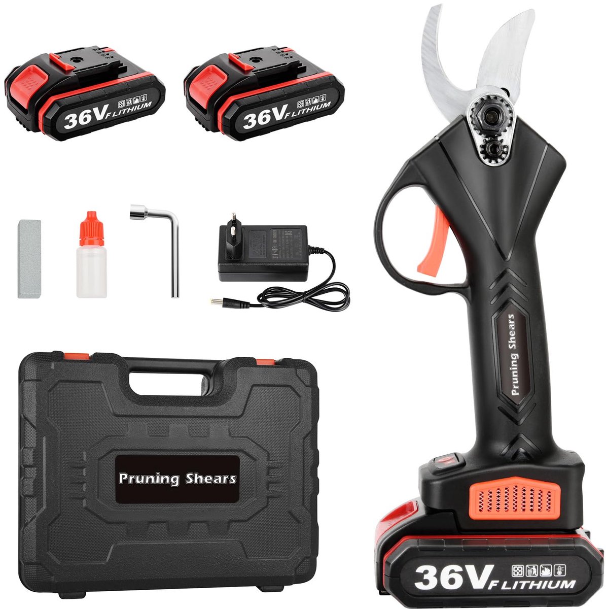 Snoeischaar 30 mm - Elektrisch met 2 batterijen 36 V - Draadloos en draagbaar - Perfect voor takken en struiken - ShopVlot