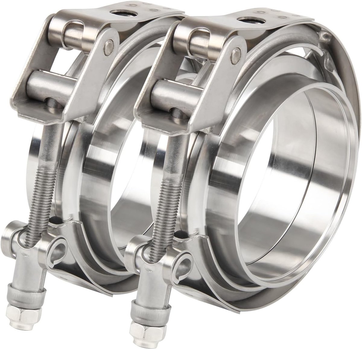 2-delige Ø 50.8 mm (2.0") quick release V-band klem + flenzen, roestvrijstalen turbo slangenset voor uitlaatsysteem