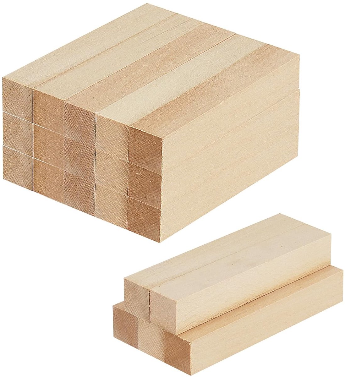 Set van 20 Onbewerkte Linden Hout Blokken 15 x 2.5 x 2.5 cm voor Houtsnijwerk, DIY Projecten en Creatieve Ambachten