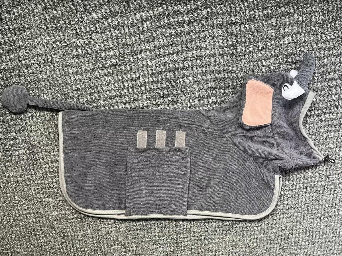 Superabsorberende Microfiber Hondendroogcape met Verstelbare Kap voor Snelle Droging na het Badderen - Groot Formaat