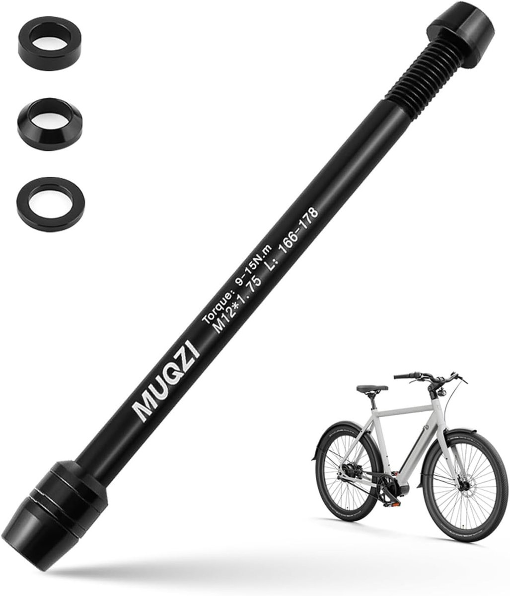 Indoor Fietstrainer met Thru-Axle Adapter voor Racefietsen en Mountainbikes - Geschikt voor M12 x 1.0 Draad, 166-178 mm, Verstelbare Fietsroller voor Thuisgebruik