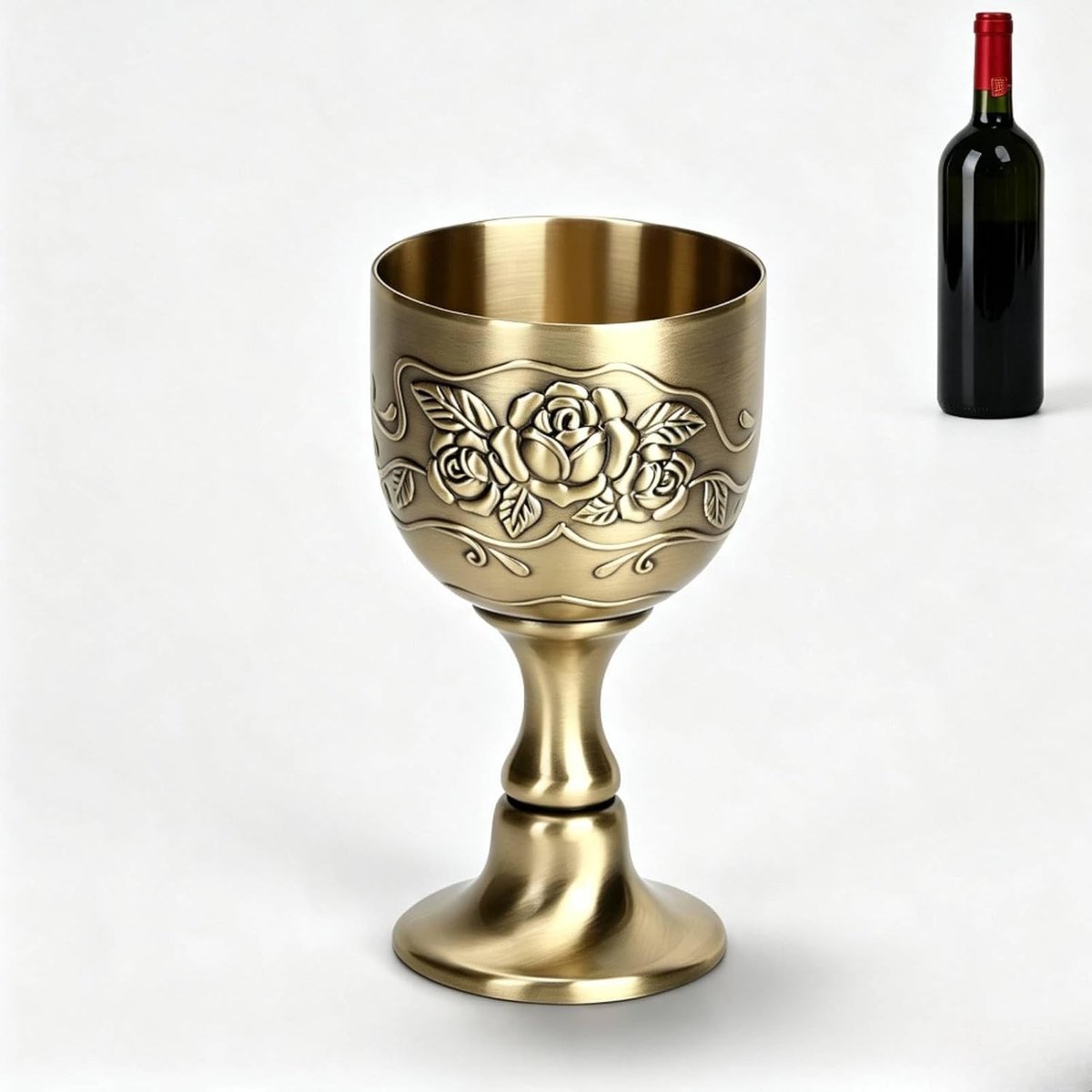 Handgemaakte Vintage Messing Chalice Beker met Gepersonaliseerde Gravure voor Liqueur, Wijn en Cocktails
