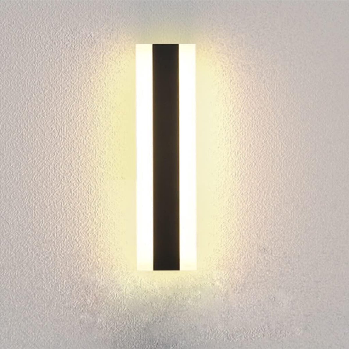 SnelShoppen - LED Lange Wandlamp Buiten - Waterdichte Wandlamp IP65 - Zwarte Lichtstrip van Ijzer en Acryl - Warm Licht voor Tuin, Veranda, Villa - 30