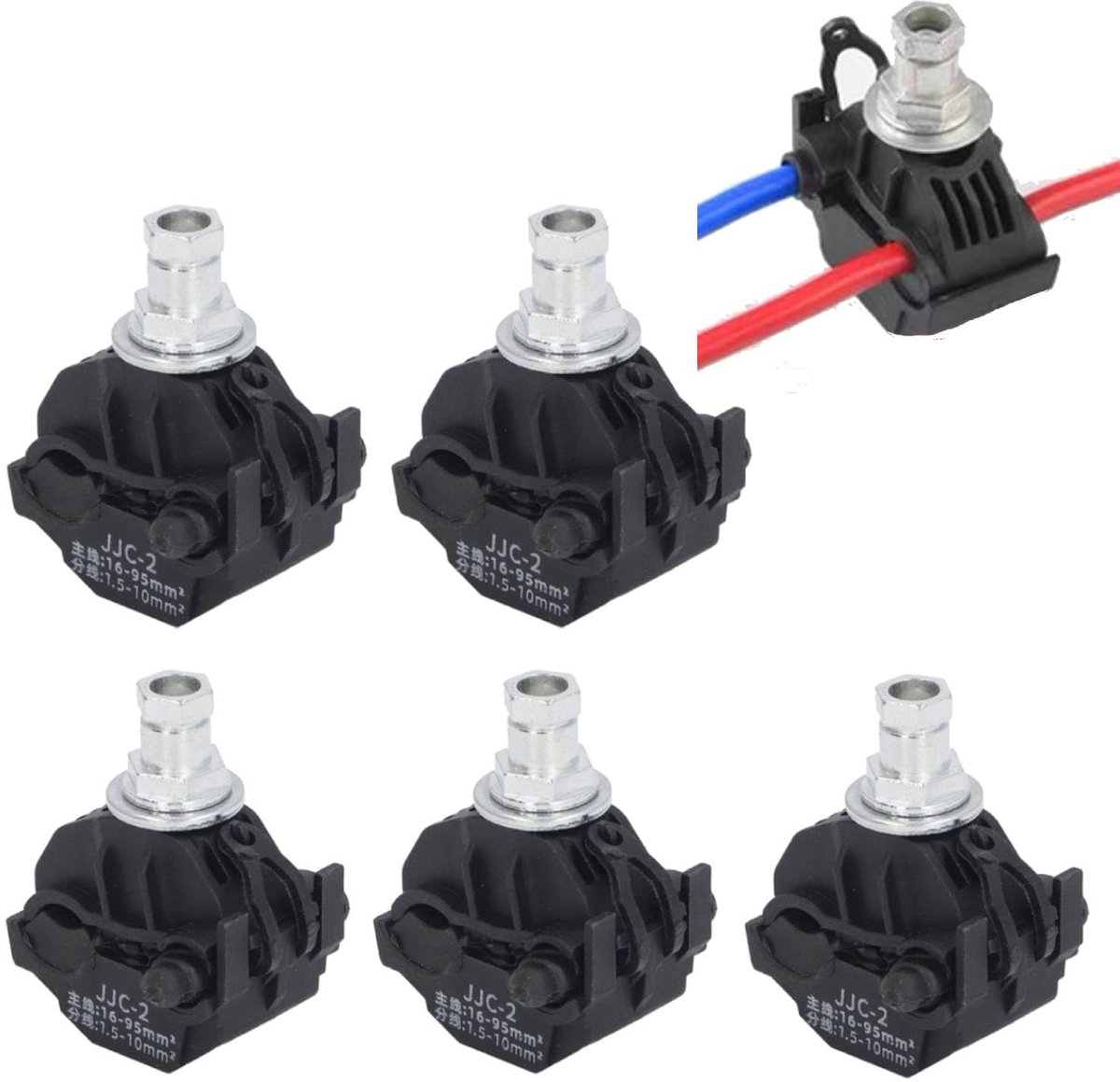 Tissting Pack of 5 insulation drill connectors, 1 kV without clamp for bass cable for main and conductor connection - ShopVlot