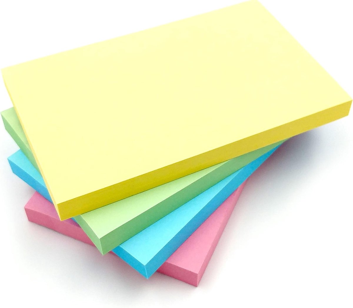 4 Pack Pastel Removable Sticky Notes - 76mm x 127mm (3" x 5") 100 Sheets Per Pad - Memo Pads/Post - Assorted Colors - ShopVlot