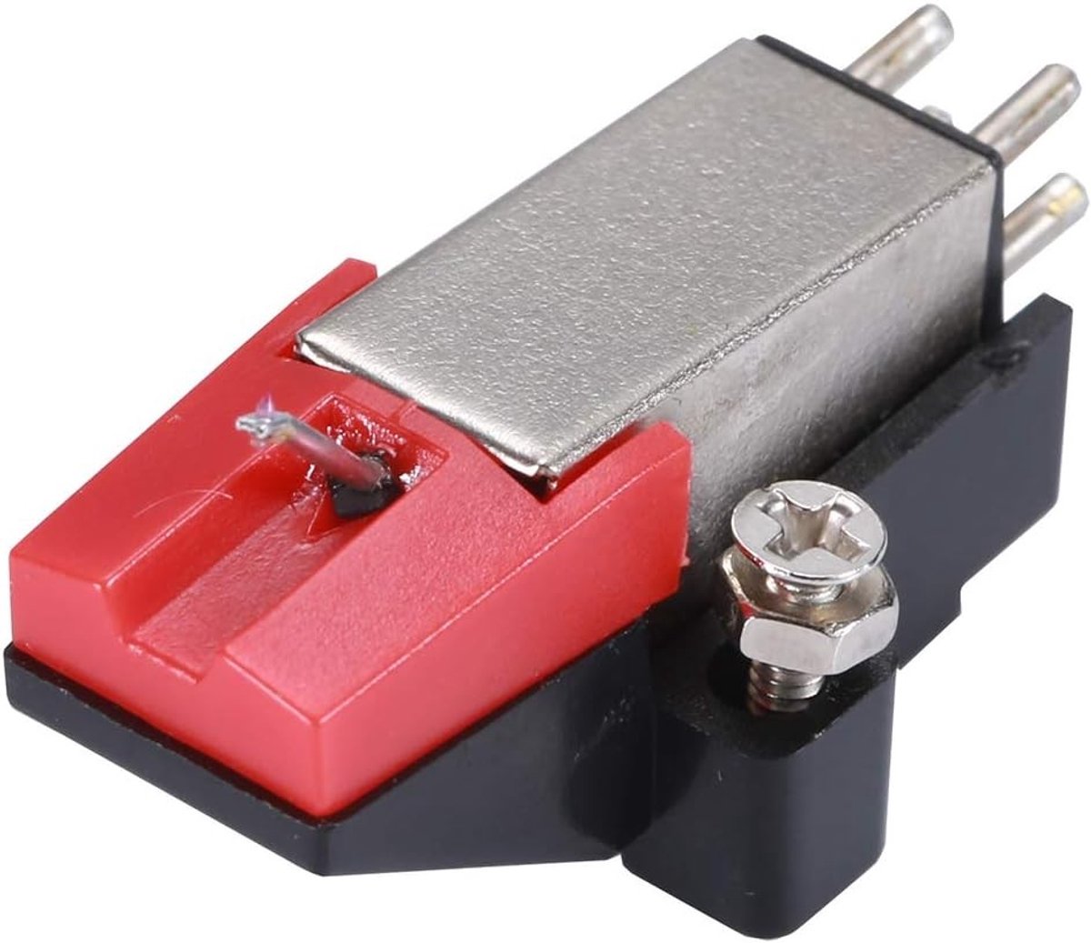 Universele Moving Magnet Platenspeler Pickup in Zwart en Rood, ABS en Messing Naald voor 33 1/3rpm, 45rpm en 78rpm Platen
