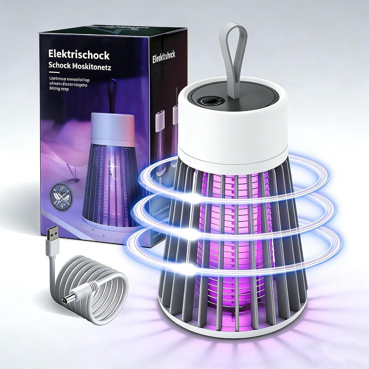 Effectieve Elektrische Insectenbestrijding: Oplaadbare Muggenval en Vliegenlamp voor Binnen en Buiten Gebruik