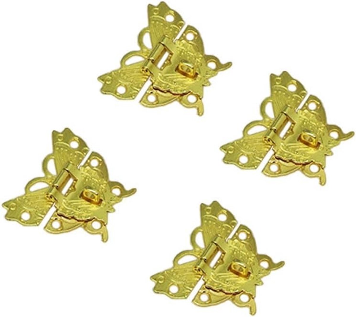 Vintage Decoratieve Hangsloten Set van 4 voor Kasten, Lades en Gereedschapskisten met Veiligheidssluiting en Robuuste Beveiliging